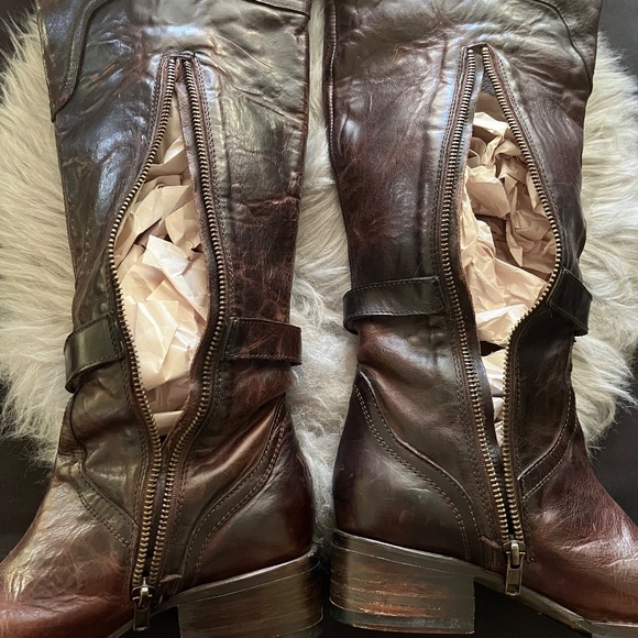 Freebird by Steven Quebec Leather Equestrian Riding Boot.  OTK Brown Siz… - Picture 3 of 12